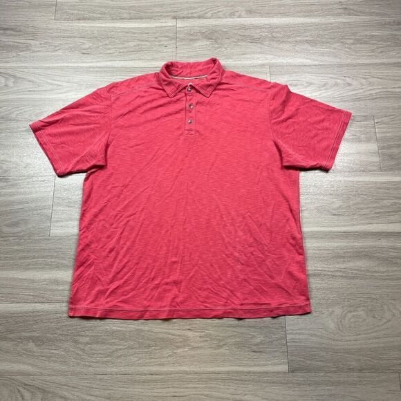 Tommy Bahama Shirt Mens Extra Large Red Polo Casual Short Sleeve - Picture 1 of 9